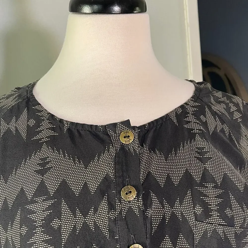 Pendleton Black and Gray Geometric Midi Dress
